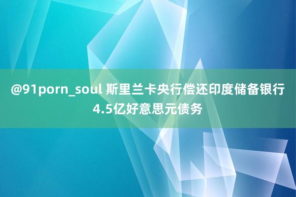 @91porn_soul 斯里兰卡央行偿还印度储备银行4.5亿好意思元债务