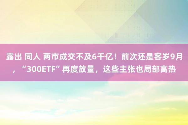 露出 同人 两市成交不及6千亿！前次还是客岁9月，“300ETF”再度放量，这些主张也局部高热