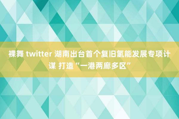 裸舞 twitter 湖南出台首个复旧氢能发展专项计谋 打造“一港两廊多区”