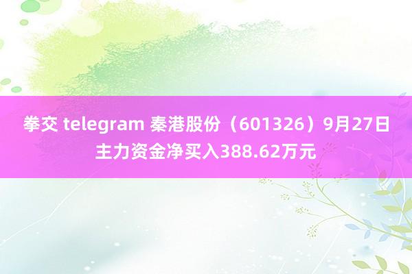 拳交 telegram 秦港股份（601326）9月27日主力资金净买入388.62万元