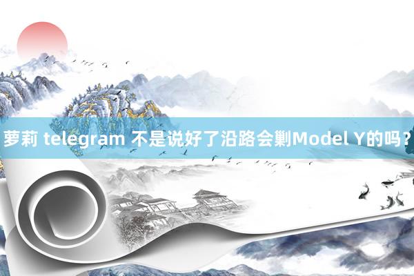 萝莉 telegram 不是说好了沿路会剿Model Y的吗？