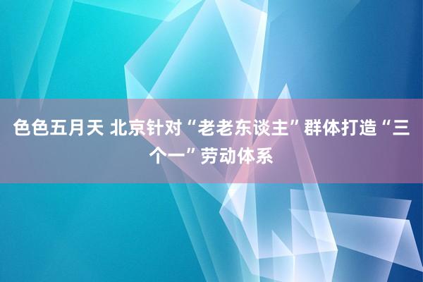 色色五月天 北京针对“老老东谈主”群体打造“三个一”劳动体系