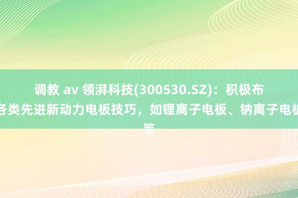 调教 av 领湃科技(300530.SZ)：积极布局各类先进新动力电板技巧，如锂离子电板、钠离子电板等