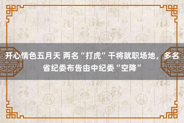 开心情色五月天 两名“打虎”干将就职场地，多名省纪委布告由中纪委“空降”