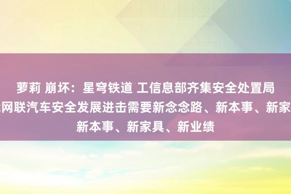 萝莉 崩坏：星穹铁道 工信息部齐集安全处置局隋静：智能网联汽车安全发展进击需要新念念路、新本事、新家具、新业绩