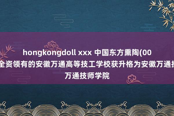 hongkongdoll xxx 中国东方熏陶(00667)：全资领有的安徽万通高等技工学校获升格为安徽万通技师学院