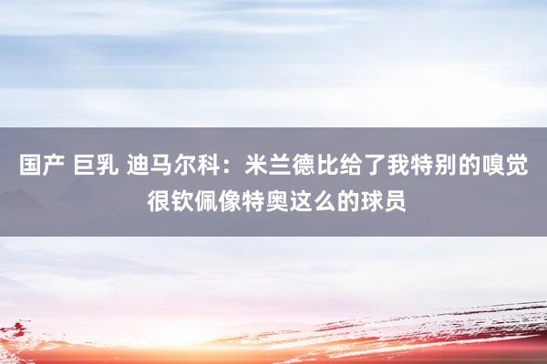 国产 巨乳 迪马尔科：米兰德比给了我特别的嗅觉 很钦佩像特奥这么的球员