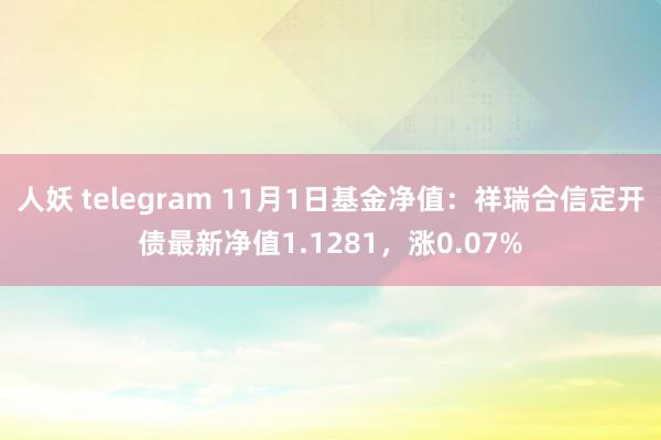 人妖 telegram 11月1日基金净值：祥瑞合信定开债最新净值1.1281，涨0.07%