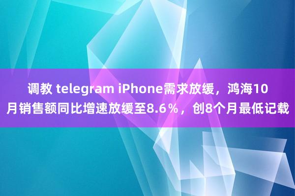 调教 telegram iPhone需求放缓，鸿海10月销售额同比增速放缓至8.6％，创8个月最低记载