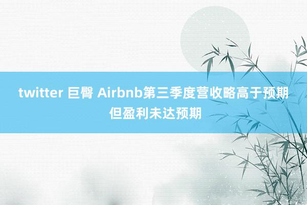 twitter 巨臀 Airbnb第三季度营收略高于预期 但盈利未达预期