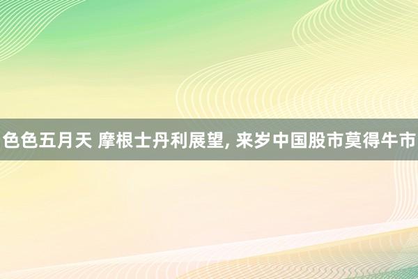 色色五月天 摩根士丹利展望， 来岁中国股市莫得牛市