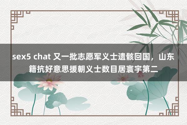 sex5 chat 又一批志愿军义士遗骸回国，山东籍抗好意思援朝义士数目居寰宇第二