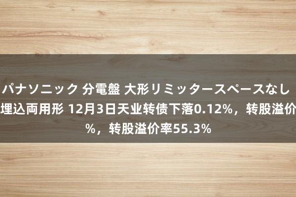 パナソニック 分電盤 大形リミッタースペースなし 露出・半埋込両用形 12月3日天业转债下落0.12%，转股溢价率55.3%