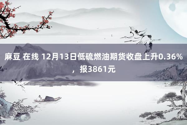 麻豆 在线 12月13日低硫燃油期货收盘上升0.36%，报3861元