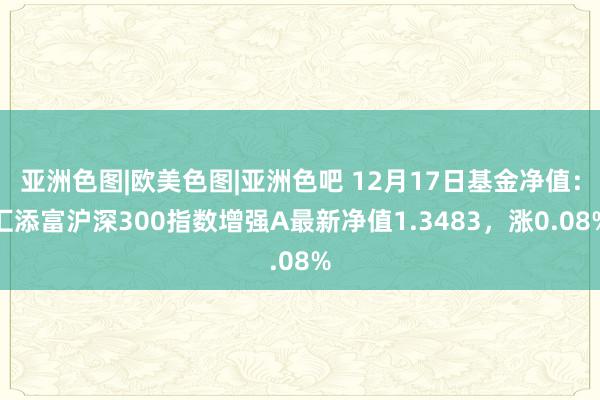 亚洲色图|欧美色图|亚洲色吧 12月17日基金净值：汇添富沪深300指数增强A最新净值1.3483，涨0.08%