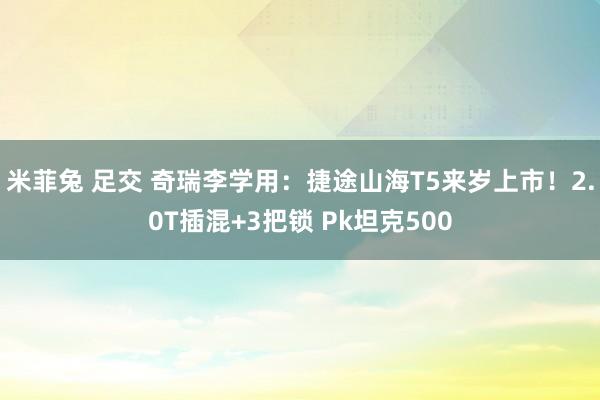 米菲兔 足交 奇瑞李学用：捷途山海T5来岁上市！2.0T插混+3把锁 Pk坦克500