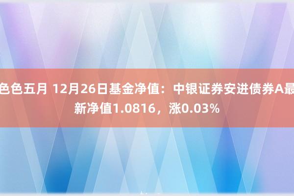 色色五月 12月26日基金净值：中银证券安进债券A最新净值1.0816，涨0.03%