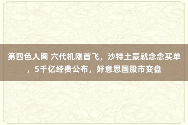 第四色人阁 六代机刚首飞，沙特土豪就念念买单，5千亿经费公布，好意思国股市变盘