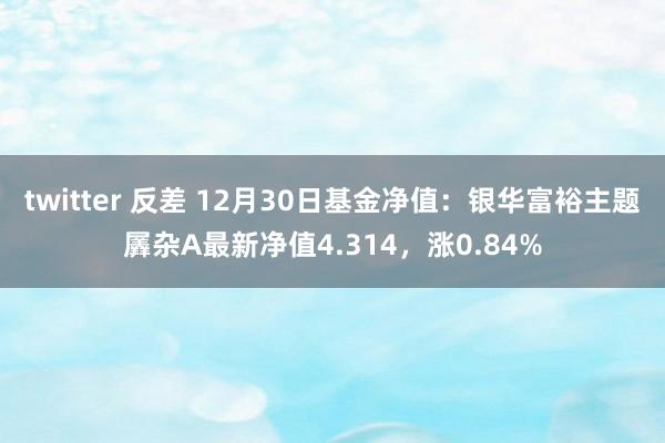 twitter 反差 12月30日基金净值：银华富裕主题羼杂A最新净值4.314，涨0.84%