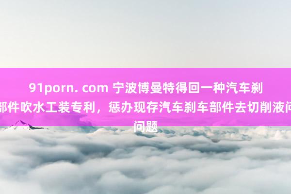 91porn. com 宁波博曼特得回一种汽车刹车部件吹水工装专利，惩办现存汽车刹车部件去切削液问题