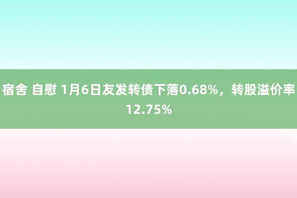 宿舍 自慰 1月6日友发转债下落0.68%，转股溢价率12.75%