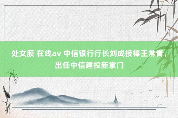 处女膜 在线av 中信银行行长刘成接棒王常青，出任中信建投新掌门