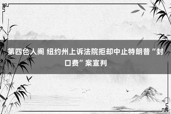 第四色人阁 纽约州上诉法院拒却中止特朗普“封口费”案宣判