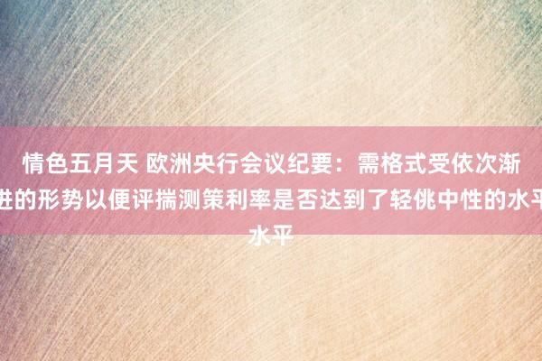 情色五月天 欧洲央行会议纪要：需格式受依次渐进的形势以便评揣测策利率是否达到了轻佻中性的水平