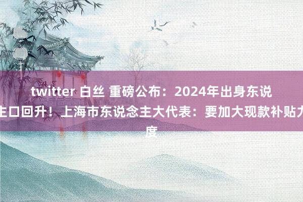 twitter 白丝 重磅公布：2024年出身东说念主口回升！上海市东说念主大代表：要加大现款补贴力度